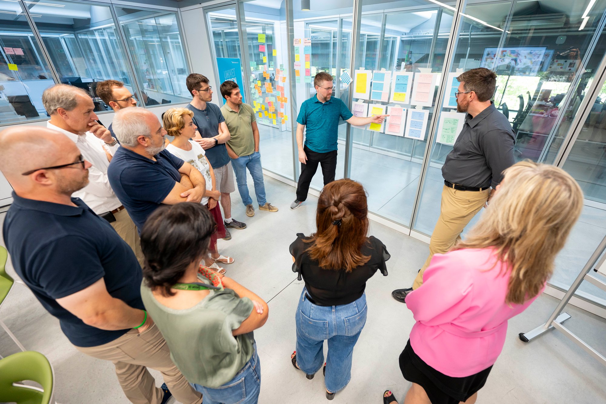 Team Collaborating in a Workshop
